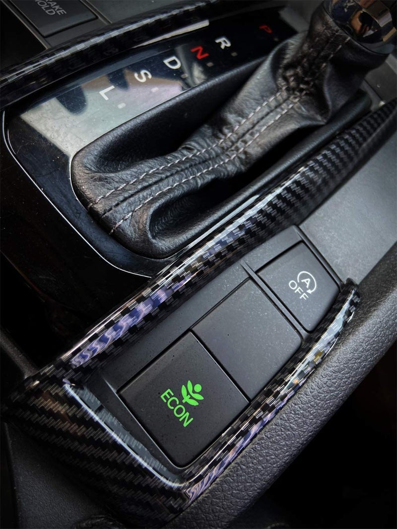 GZXinWei Carbon Fiber Grain Gear Shift Frame Cover Trim Car Styling Interior Decoration for Honda 10th Gen Civic 2016 2017 2018 2019 2020 2021 - Image 2